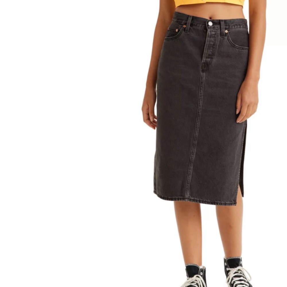 Light Black Denim Skirt